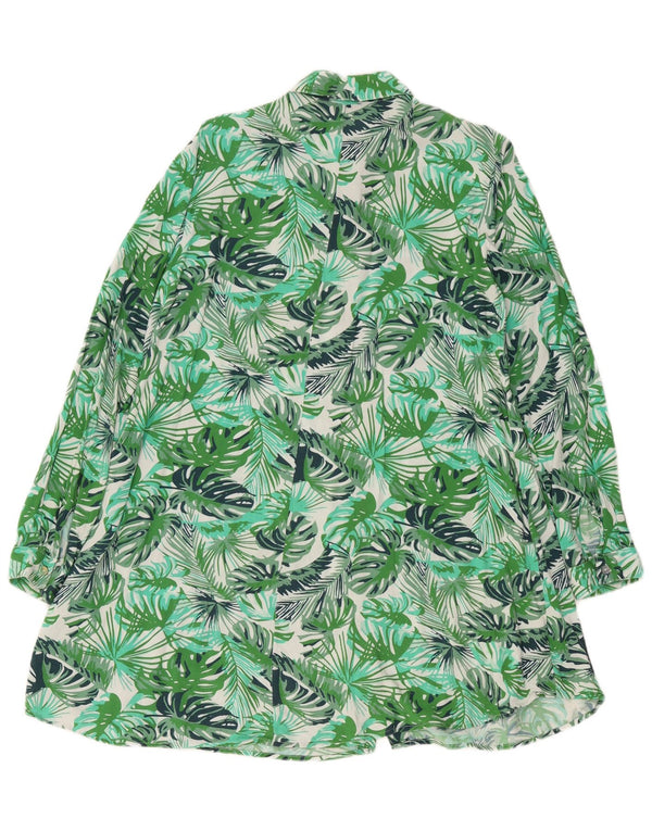 Carrera Womens Oversized Shirt Dress UK 10 Small Green Floral Viscose