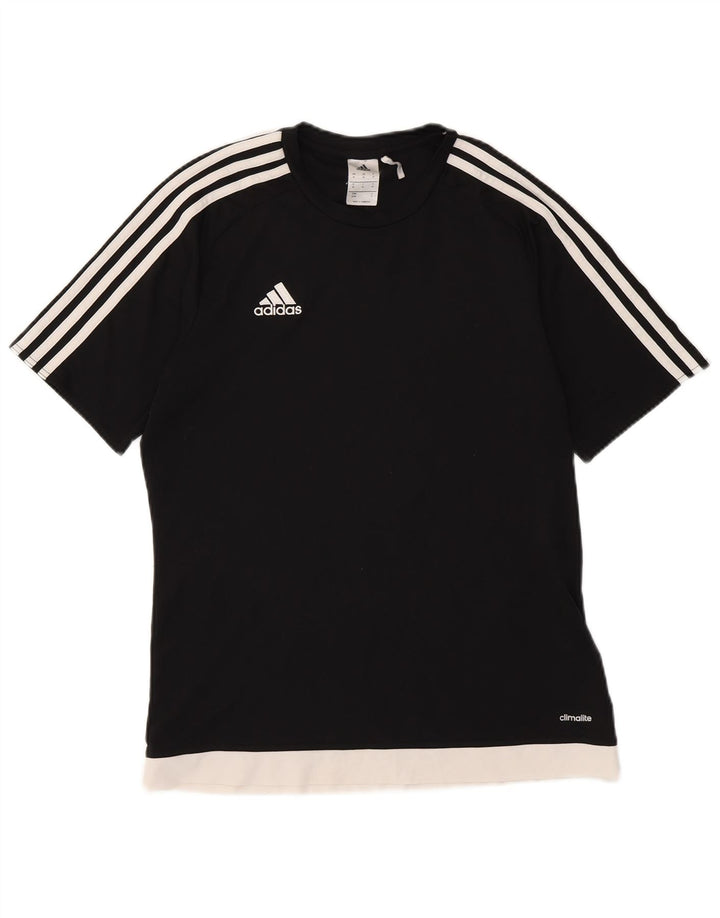 Adidas Mens Climalite T-Shirt Top Medium Black Colourblock Polyester