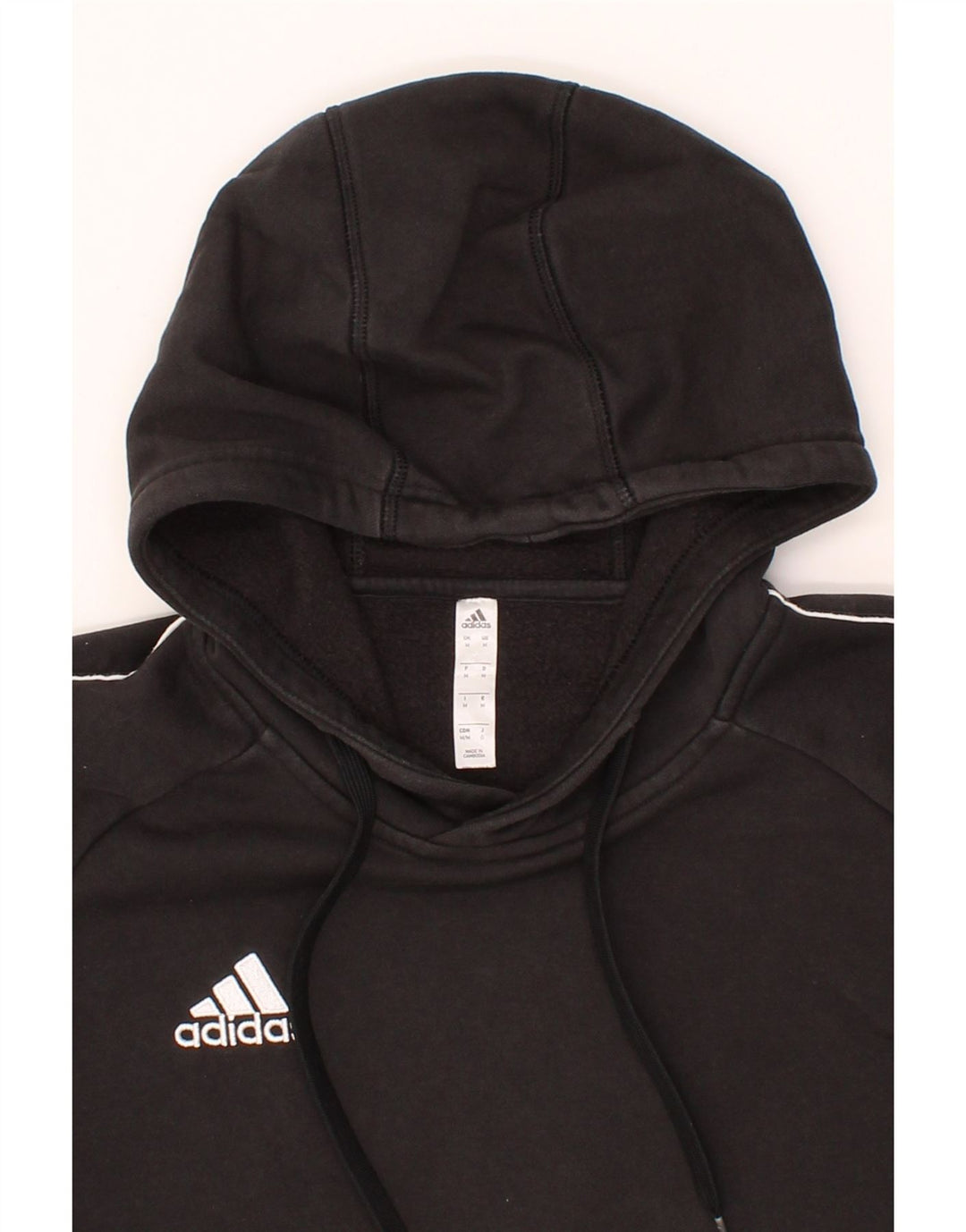 ADIDAS Mens Hoodie Jumper Medium Black Cotton Vintage Adidas and Second-Hand Adidas from Messina Hembry 