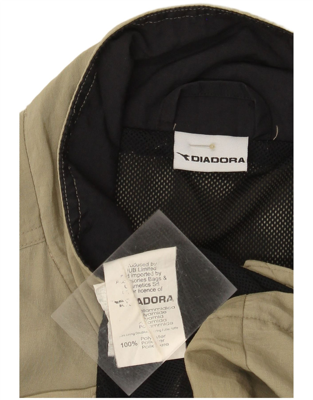 DIADORA Mens Rain Jacket UK 42 XL Khaki Polyamide