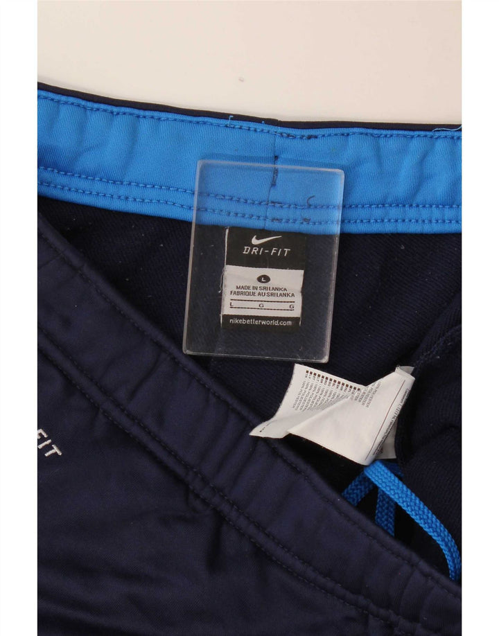 Nike Mens Dri Fit Tracksuit Trousers Large Navy Blue Polyester