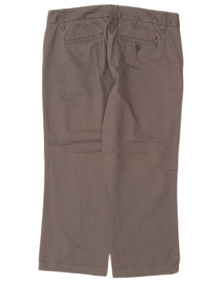 TOMMY HILFIGER Womens Straight Cropped Trousers US 4 Small W25 L22 Grey