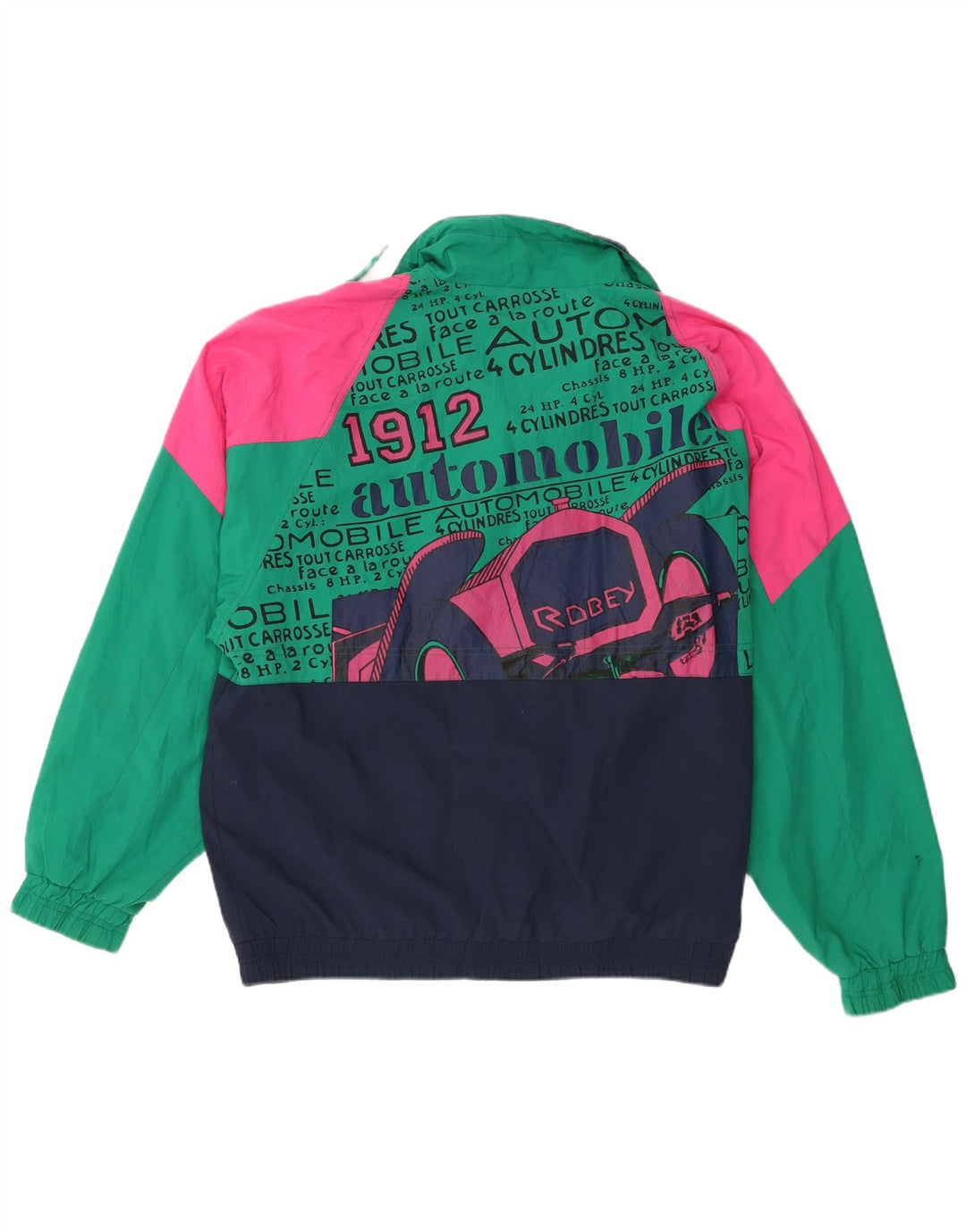 Vintage Mens Graphic Tracksuit Top Jacket Large Multicoloured Colourblock