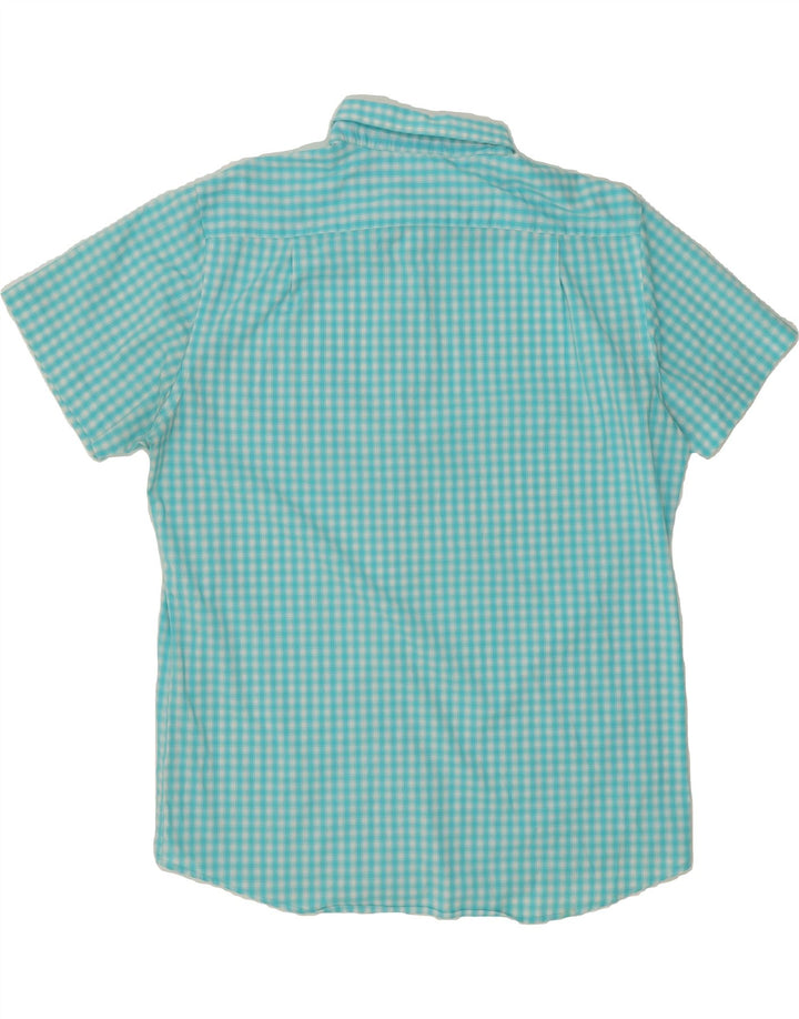 IZOD Mens Short Sleeve Shirt XL Blue Check Cotton Vintage Izod and Second-Hand Izod from Messina Hembry 
