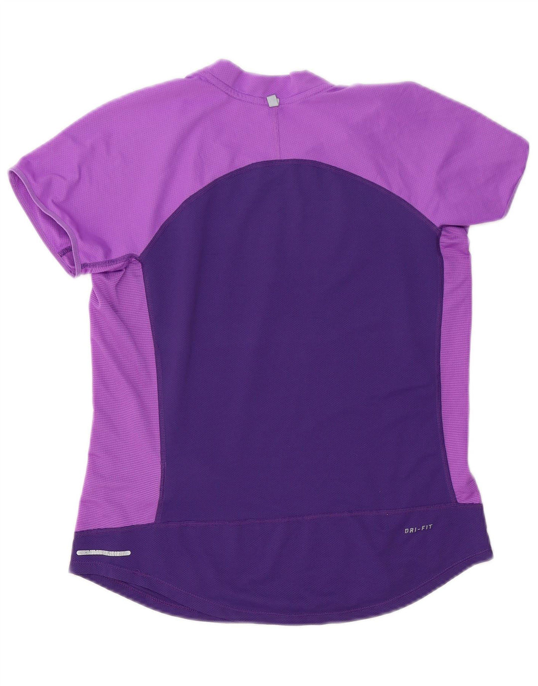 Nike Womens Dri Fit T-Shirt Top UK 12 Medium Purple Colourblock Polyester