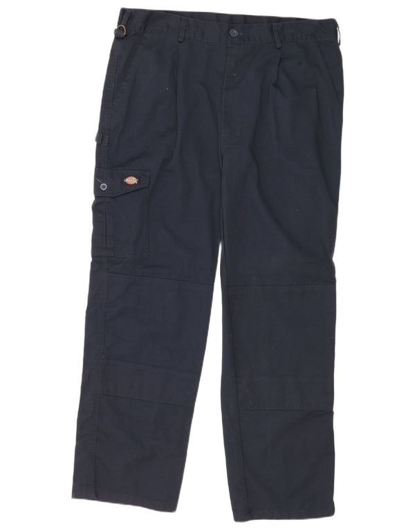 Dickies Mens Straight Cargo Trousers W38 L30 Navy Blue Polyester