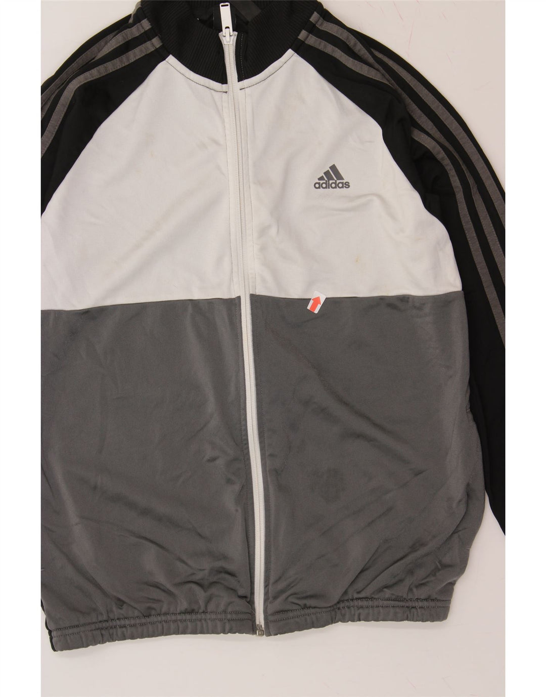 ADIDAS Boys Tracksuit Top Jacket 13-14 Years Black Colourblock Polyester Vintage Adidas and Second-Hand Adidas from Messina Hembry 