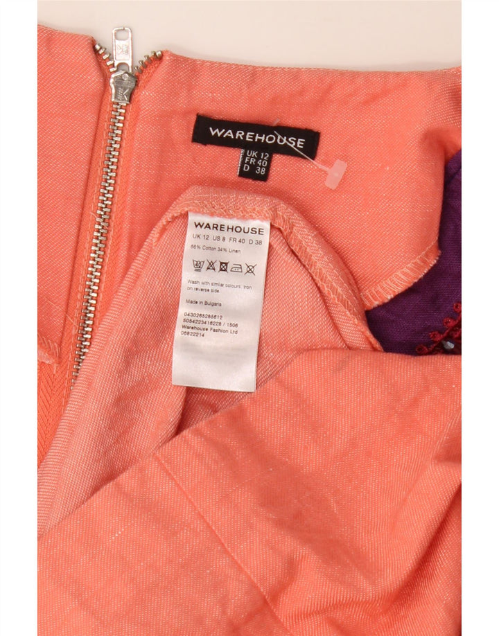 WAREHOUSE Womens A-Line Dress UK 12 Medium Pink Cotton Vintage Warehouse and Second-Hand Warehouse from Messina Hembry 