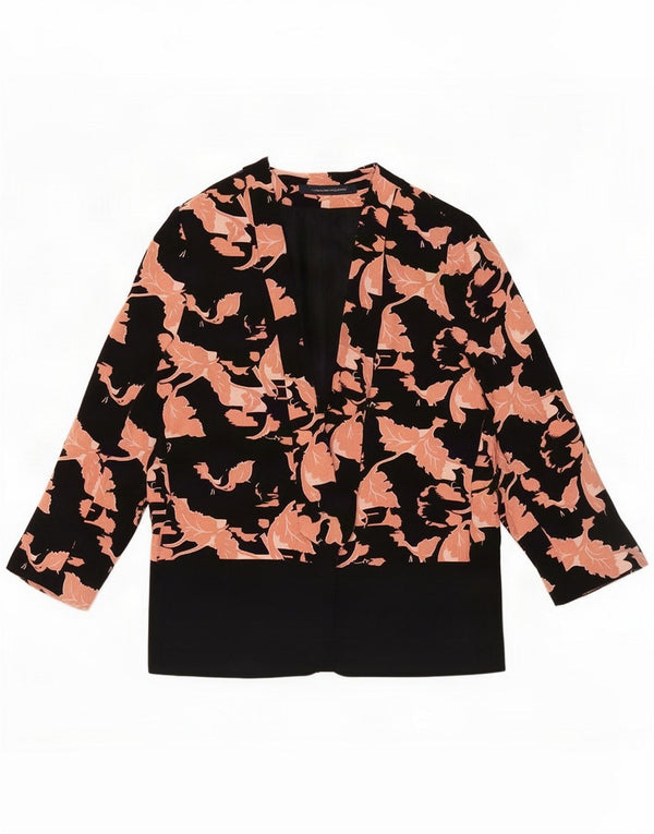 French Connection Womens 3/4 Sleeve Blazer Jacket UK 18 XL Black Floral