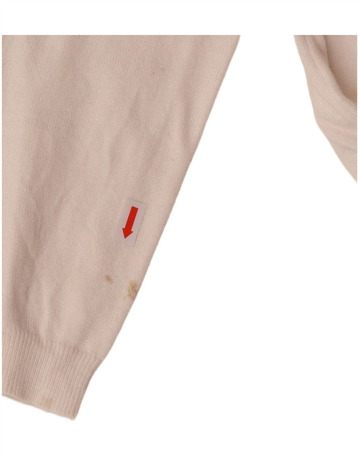 Guess Womens Graphic Boat Neck Jumper Sweater UK 10 Small White