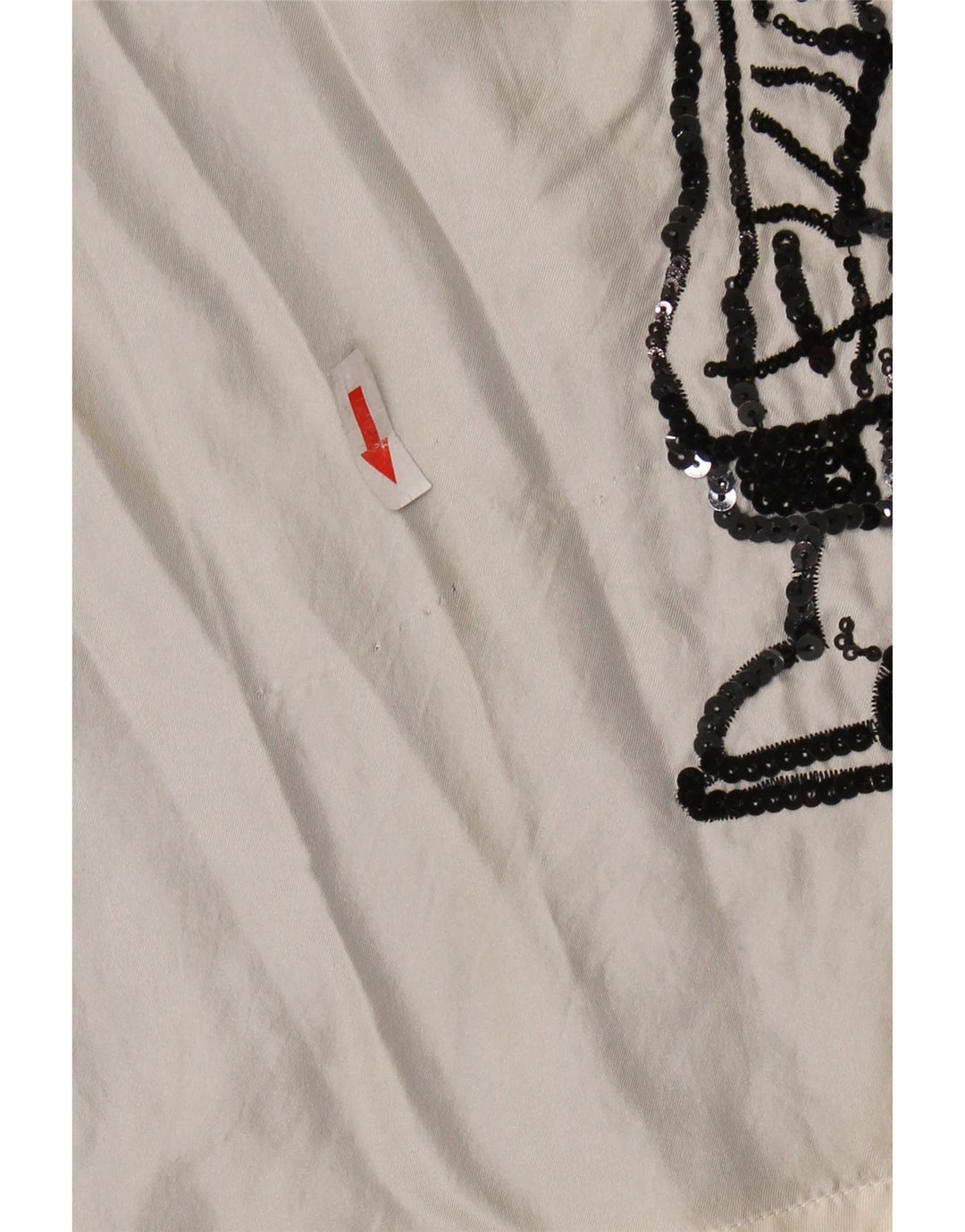 ICEBERG Womens Graphic Blouse Top UK 8 Small Off White Colourblock