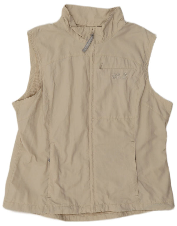 Jack Wolfskin Womens Utility Gilet UK 22/24 3XL Beige Polyamide