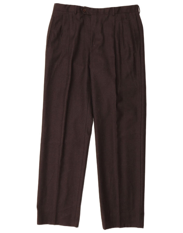 MARCO PLANESIO Mens Pegged Suit Trousers IT 52 XL W34 L33 Black Wool