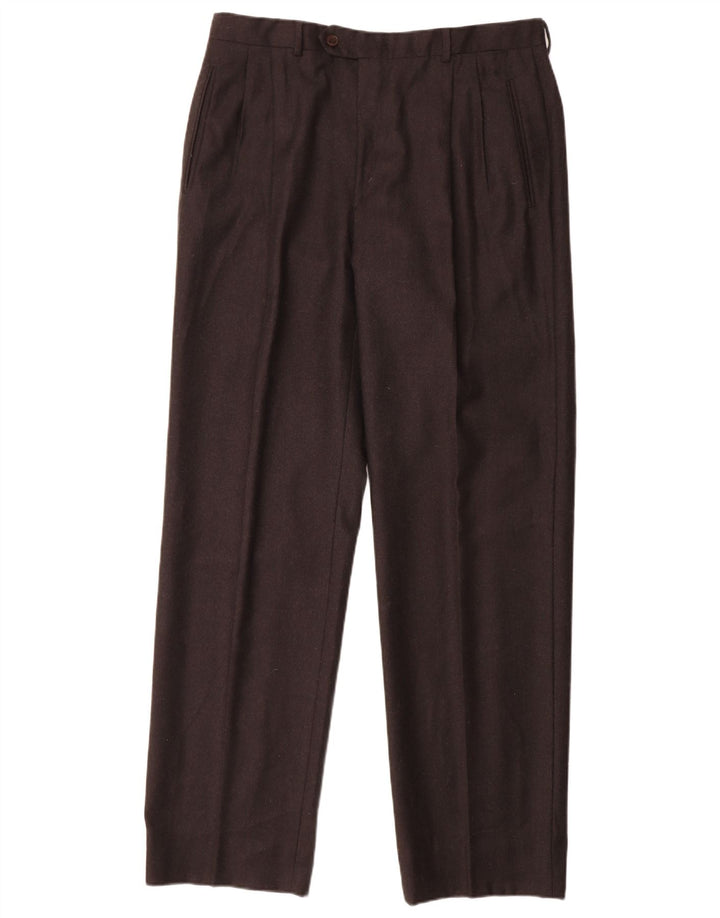 MARCO PLANESIO Mens Pegged Suit Trousers IT 52 XL W34 L33 Black Wool