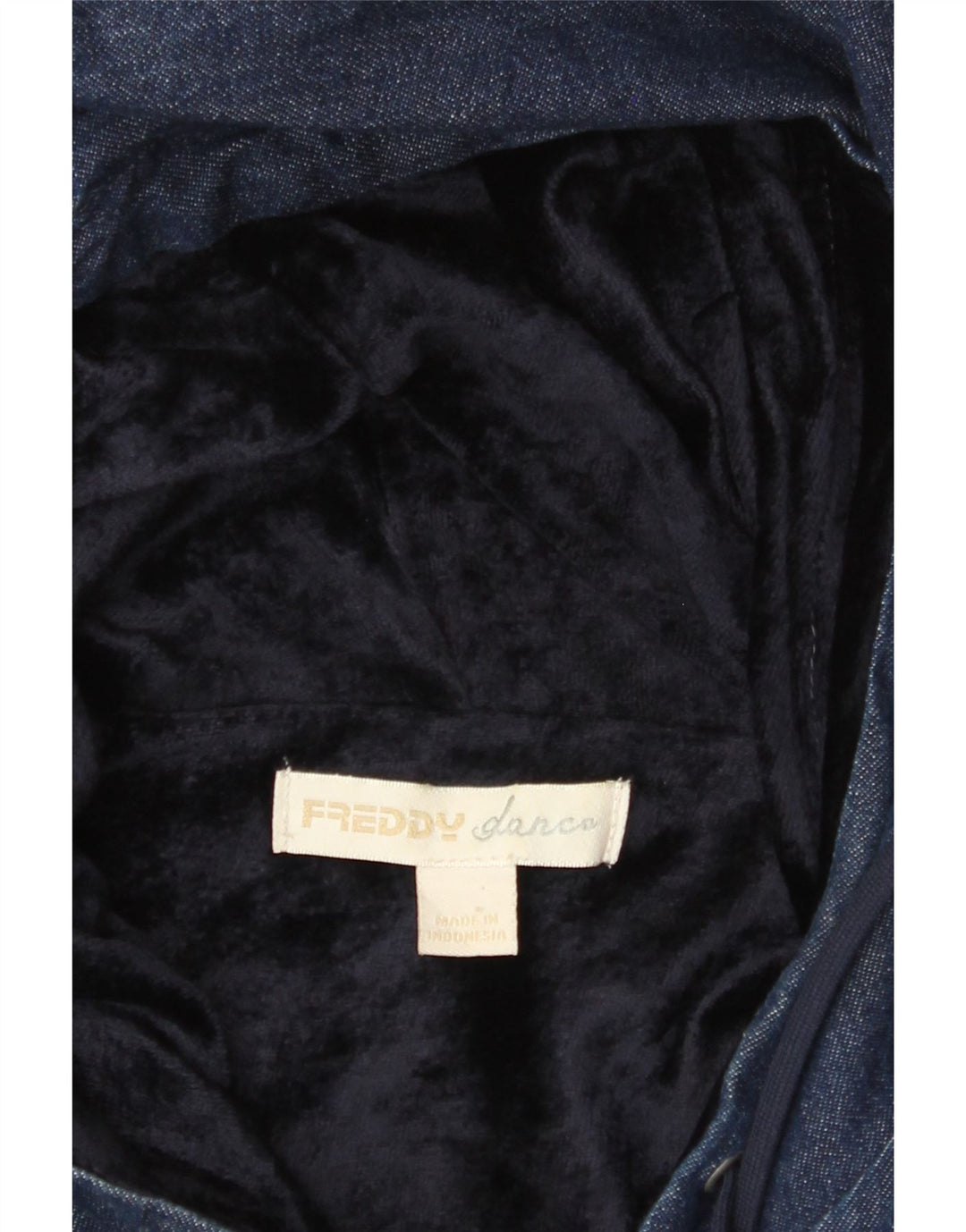 FREDDY Womens Hooded Denim Jacket UK 14 Medium Navy Blue