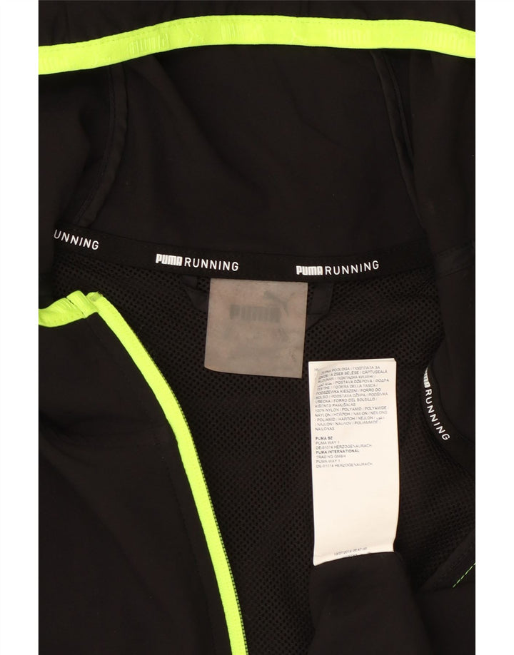 Puma Mens Hooded Rain Jacket UK 40 Large Black Nylon