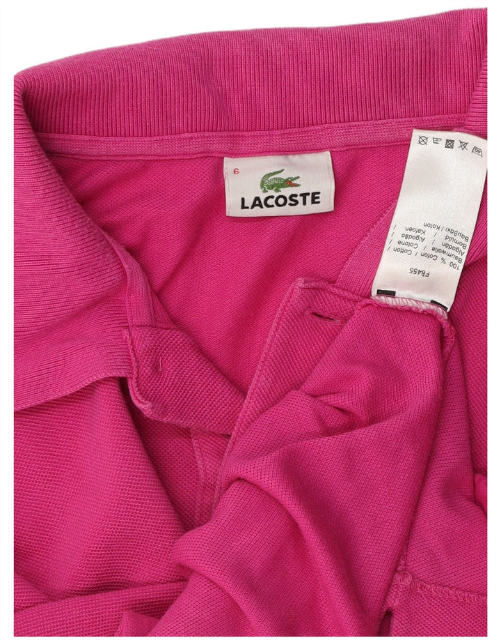 LACOSTE Mens Polo Shirt Size 6 XL Pink Cotton