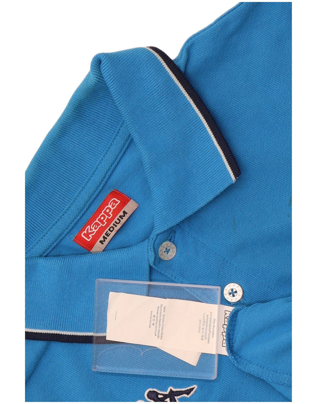 Kappa Mens Polo Shirt Medium Blue Cotton