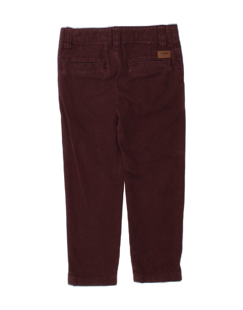 TIMBERLAND Boys Straight Chino Trousers 4-5 Years W21 L16 Burgundy Cotton Vintage Timberland and Second-Hand Timberland from Messina Hembry 