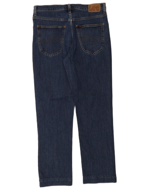 Lee Mens Brooklyn Straight Jeans W34 L29 Blue Cotton