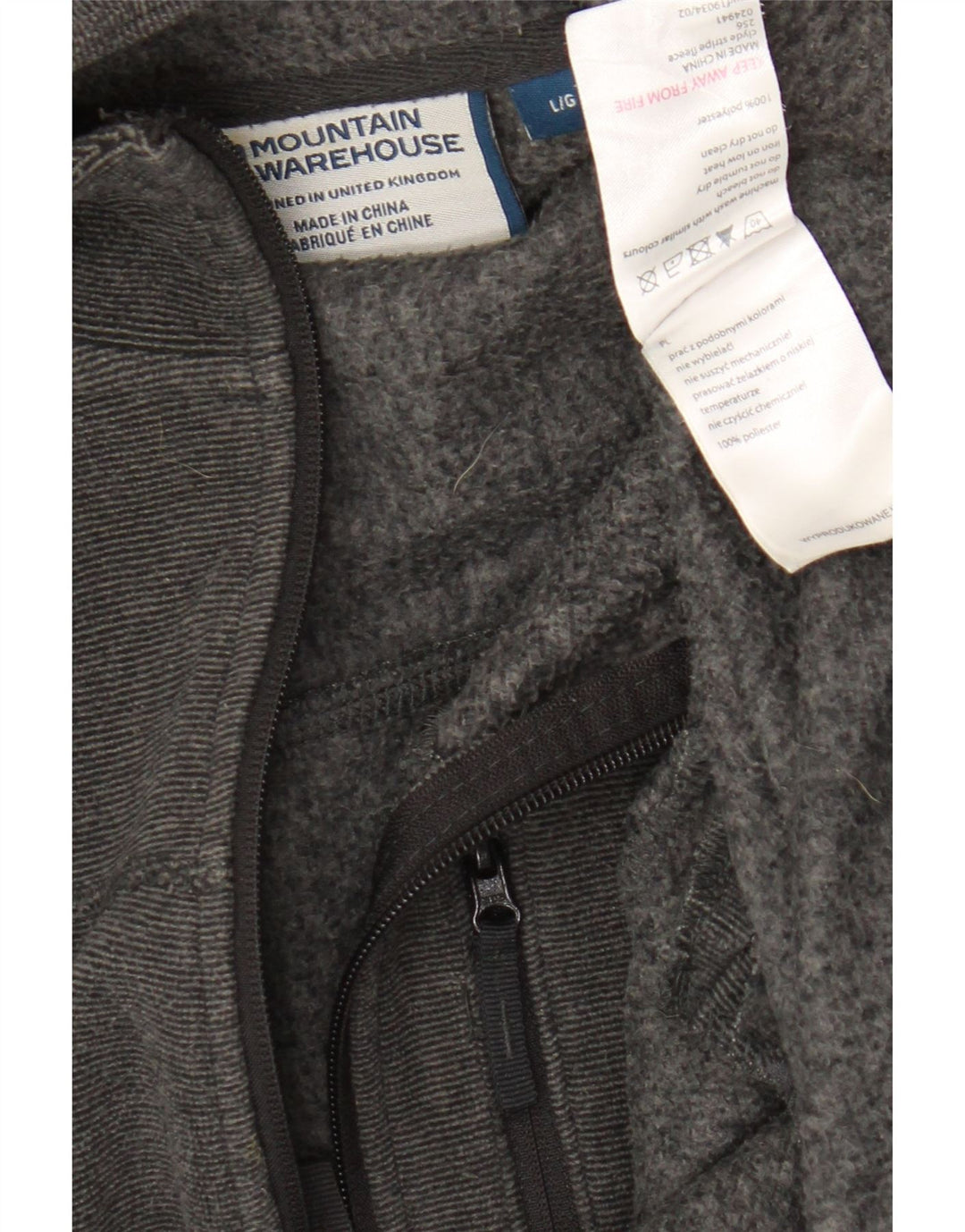 MOUNTAIN WAREHOUSE Mens Zip Hoodie Sweater Large Grey Polyester