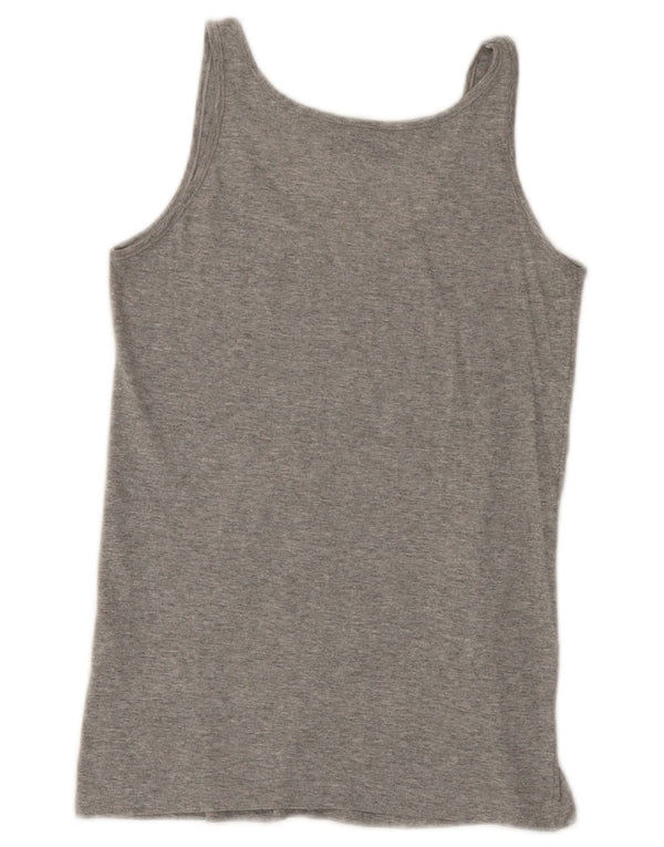 AUSTRALIAN L'ALPINA Womens Crop Vest Top UK 8 Small Grey Cotton