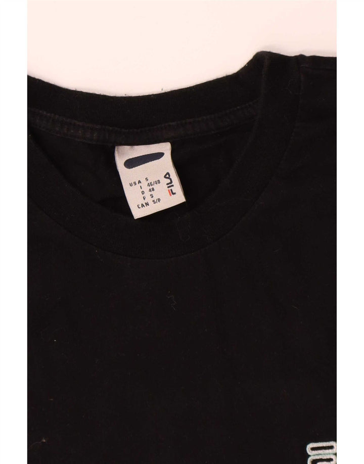 Fila Mens T-Shirt Top Small Black Cotton