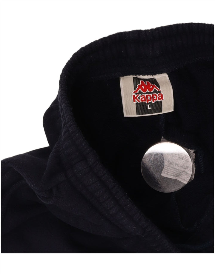 KAPPA Mens Tracksuit Trousers Large Navy Blue Cotton