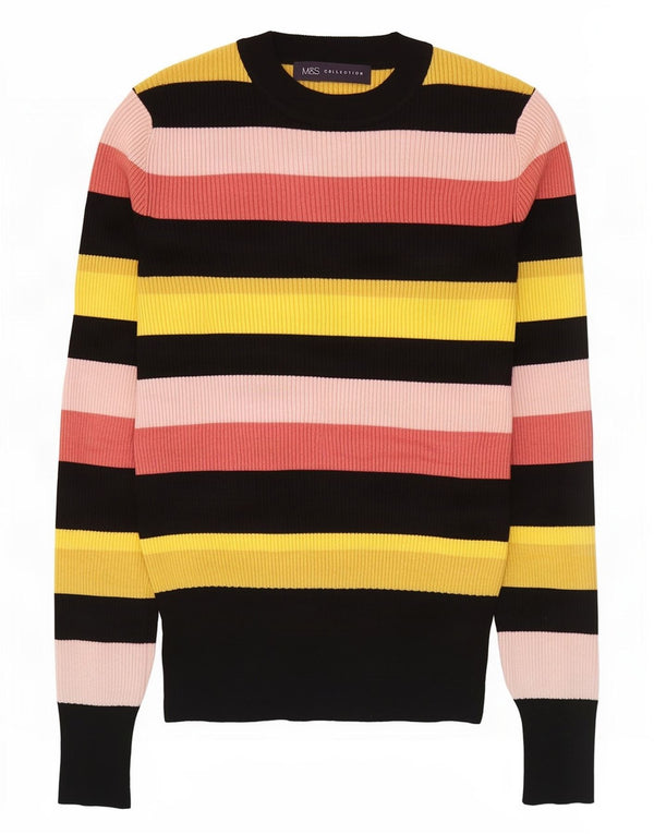 Marks & Spencer Womens Crew Neck Jumper Sweater UK 10 Small Multicoloured
