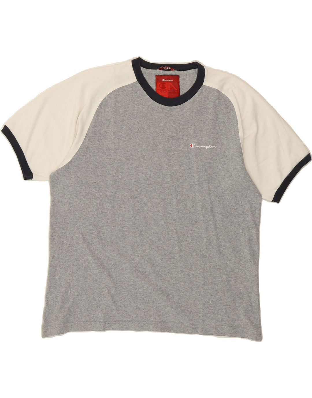CHAMPION Mens T-Shirt Top Medium Grey Colourblock Cotton Vintage Champion and Second-Hand Champion from Messina Hembry 
