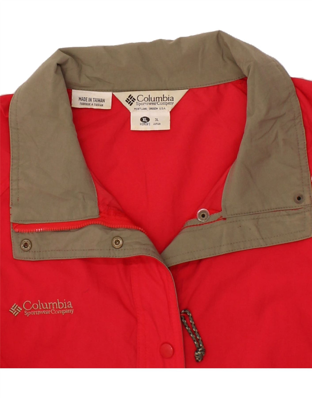 COLUMBIA Womens Raincoat UK 18 XL Red Nylon Vintage Columbia and Second-Hand Columbia from Messina Hembry 