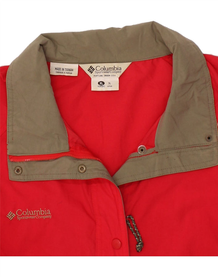COLUMBIA Womens Raincoat UK 18 XL Red Nylon Vintage Columbia and Second-Hand Columbia from Messina Hembry 