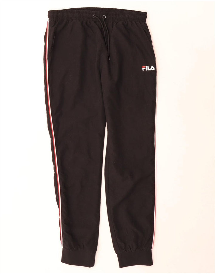 Fila Mens Tracksuit Trousers Joggers Small Black Polyester