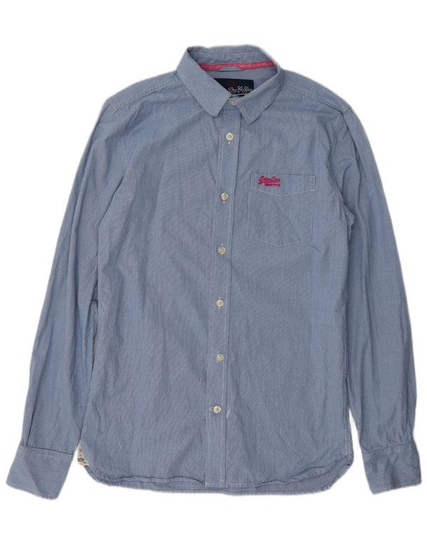 Superdry Mens Shirt Medium Blue Check Cotton