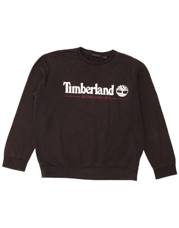 Timberland Mens Graphic Sweatshirt Jumper 2XL Black Cotton