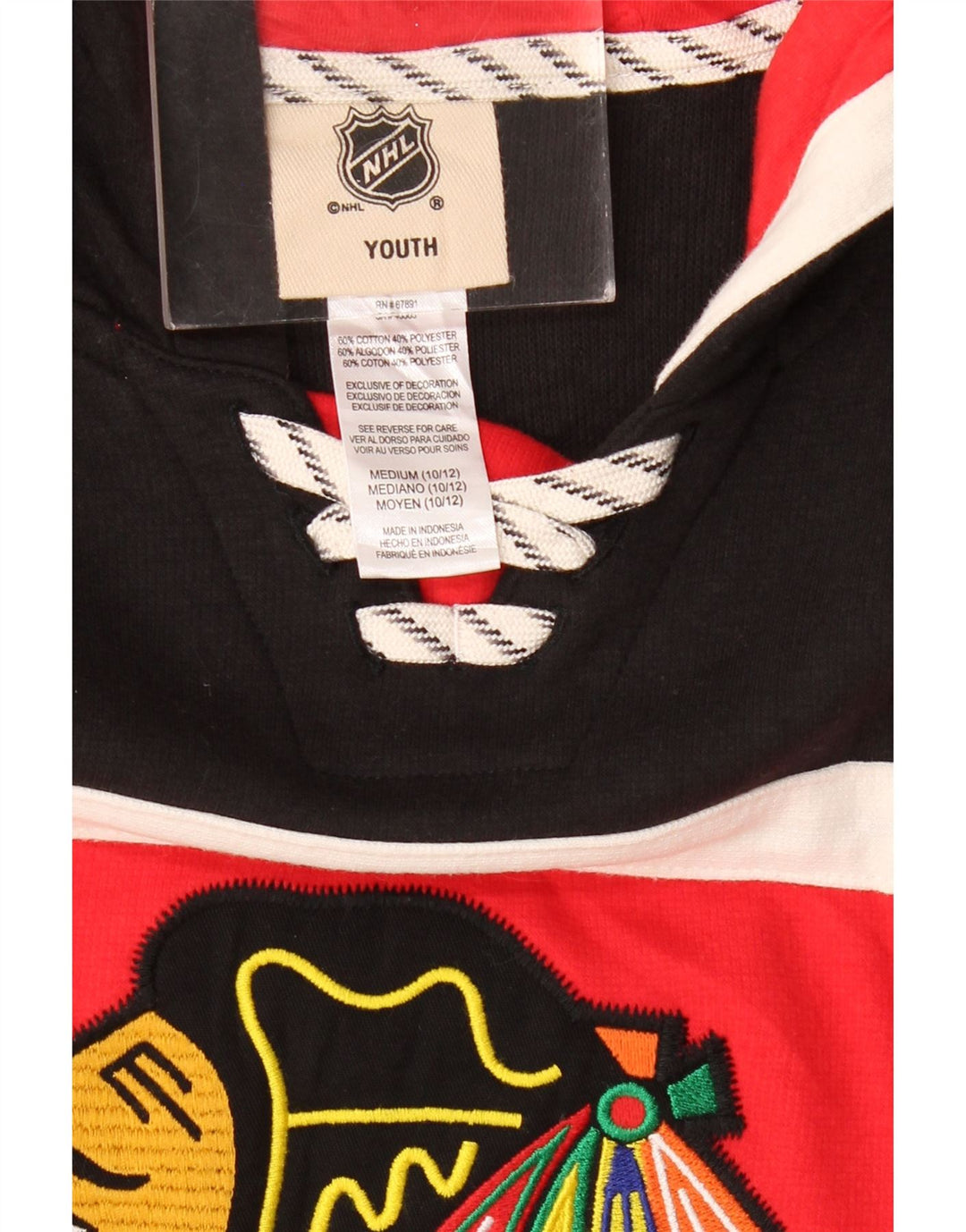 NHL Boys Chicago Blackhawks Hoodie Jumper 10-11 Years Medium Red