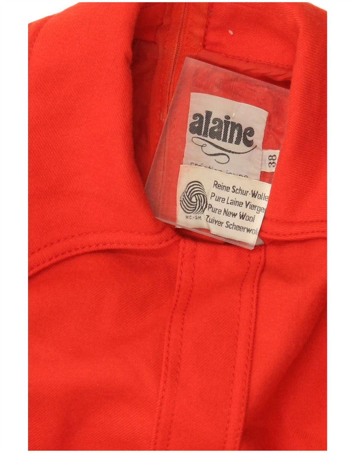 VINTAGE Womens Long Sleeve A-Line Dress EU 38 Medium Red New Wool