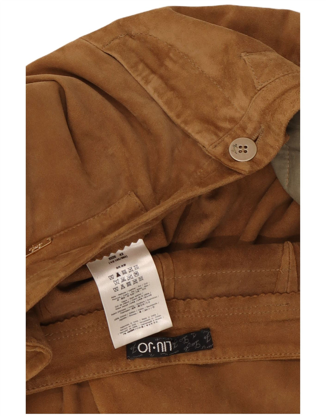 LIU JO Womens Tapered Suede Cropped Trousers IT 42 Medium W30 L19 Brown