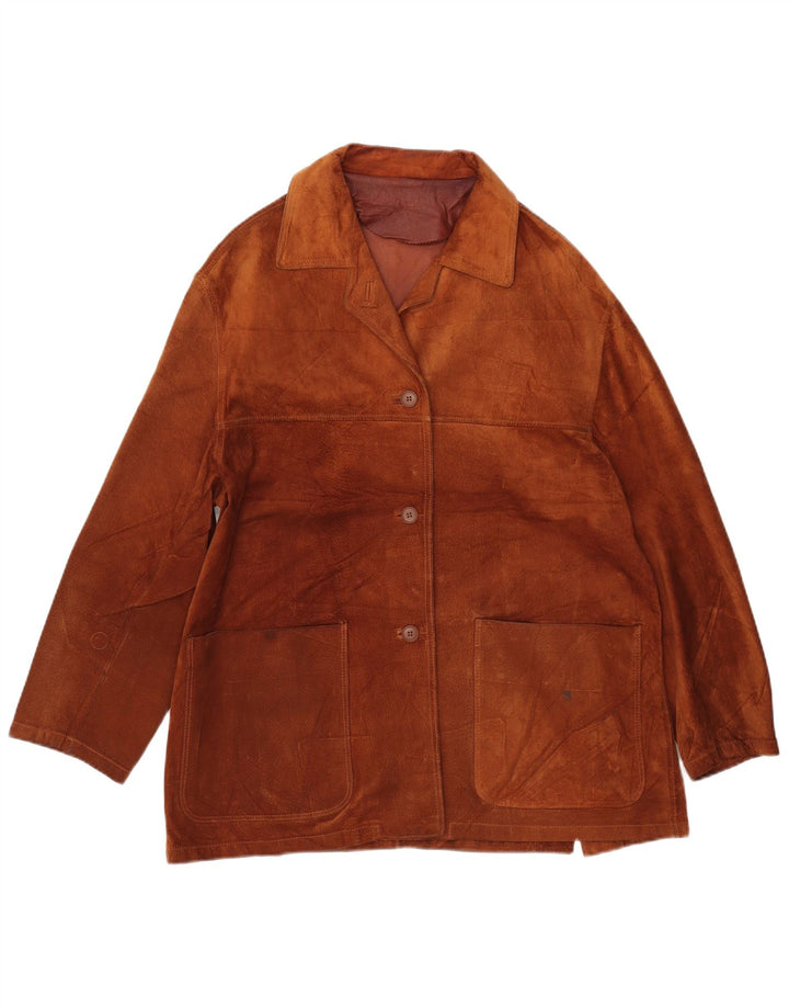 CONBIPEL Womens Suede Jacket IT 46 Large Brown Leather