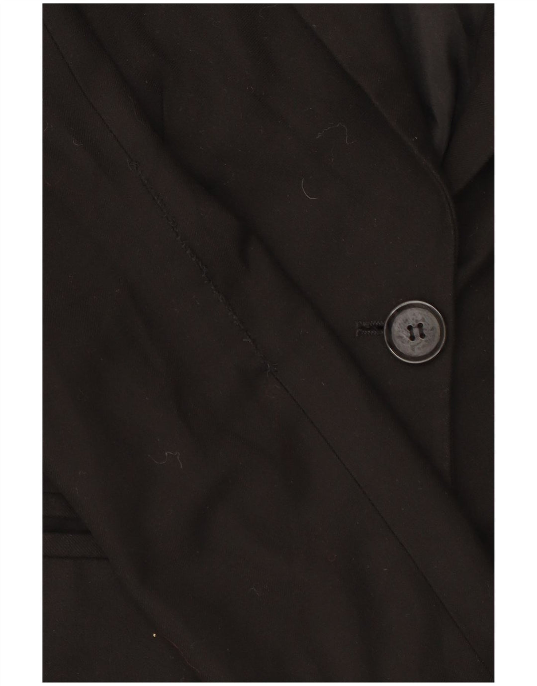 Benetton Womens 2 Button Blazer Jacket IT 42 Medium Black Polyester