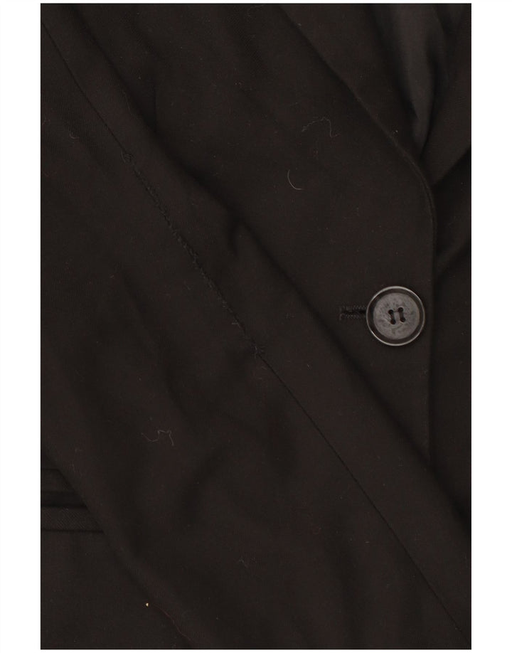 Benetton Womens 2 Button Blazer Jacket IT 42 Medium Black Polyester