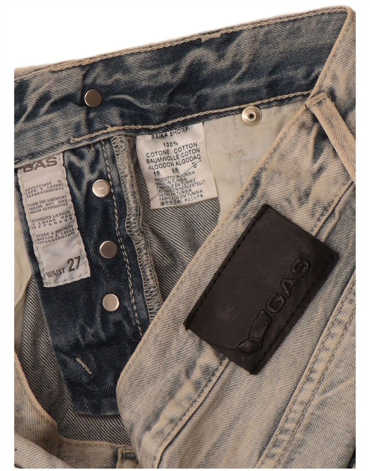 Gas Womens Denim Shorts W27 Small Blue Cotton