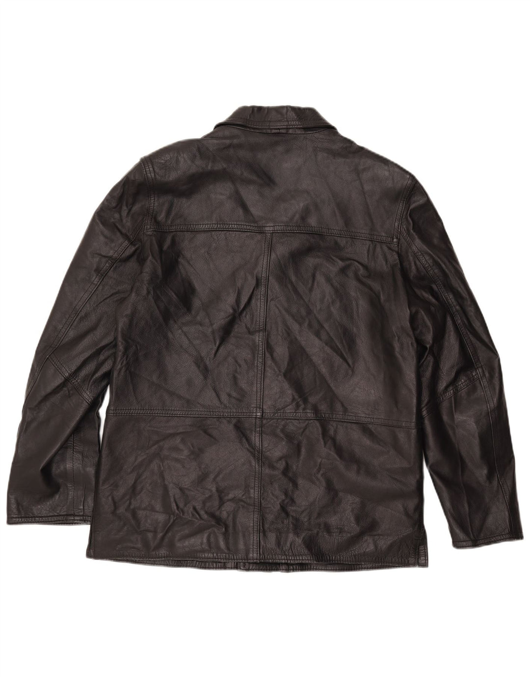 VINTAGE Mens Leather Jacket UK 42 XL Black Leather