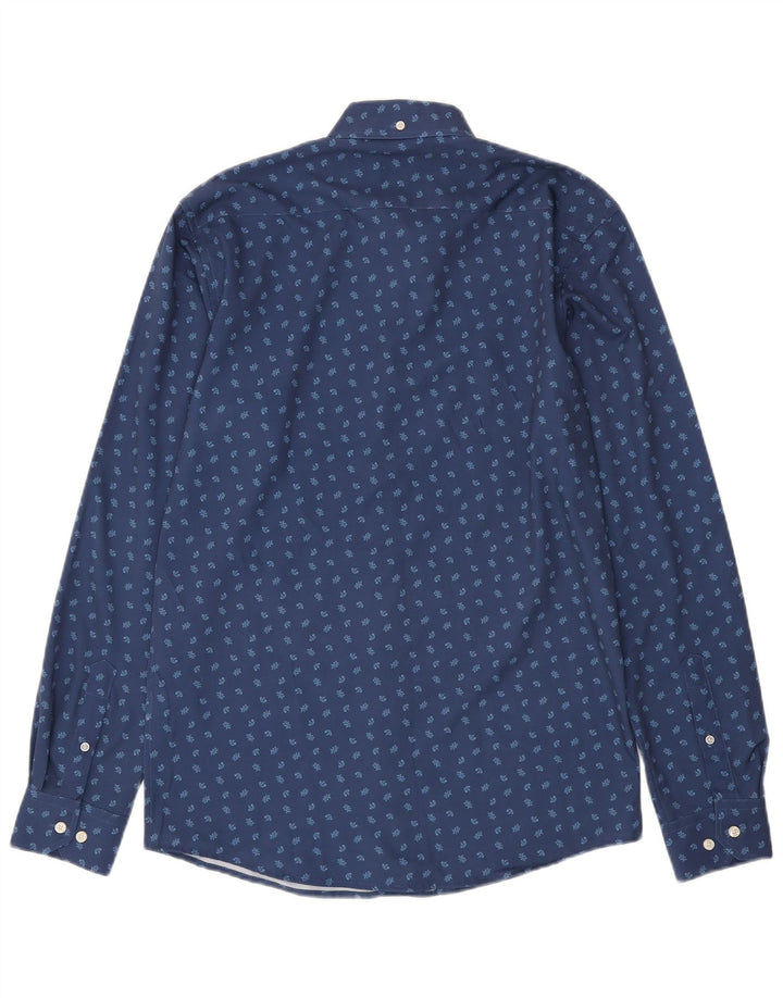 Ben Sherman Mens Slim Fit Shirt Size 15 1/2 Medium Blue Floral Polyester