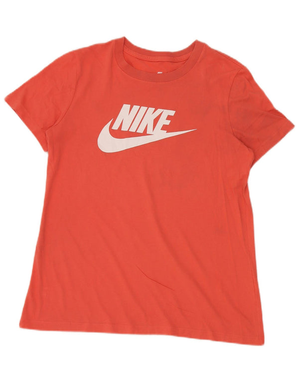 Nike Womens Graphic T-Shirt Top UK 14 Medium Orange