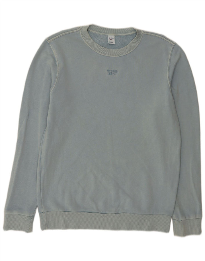 Reebok Womens Sweatshirt Jumper UK 14 Medium Blue Cotton