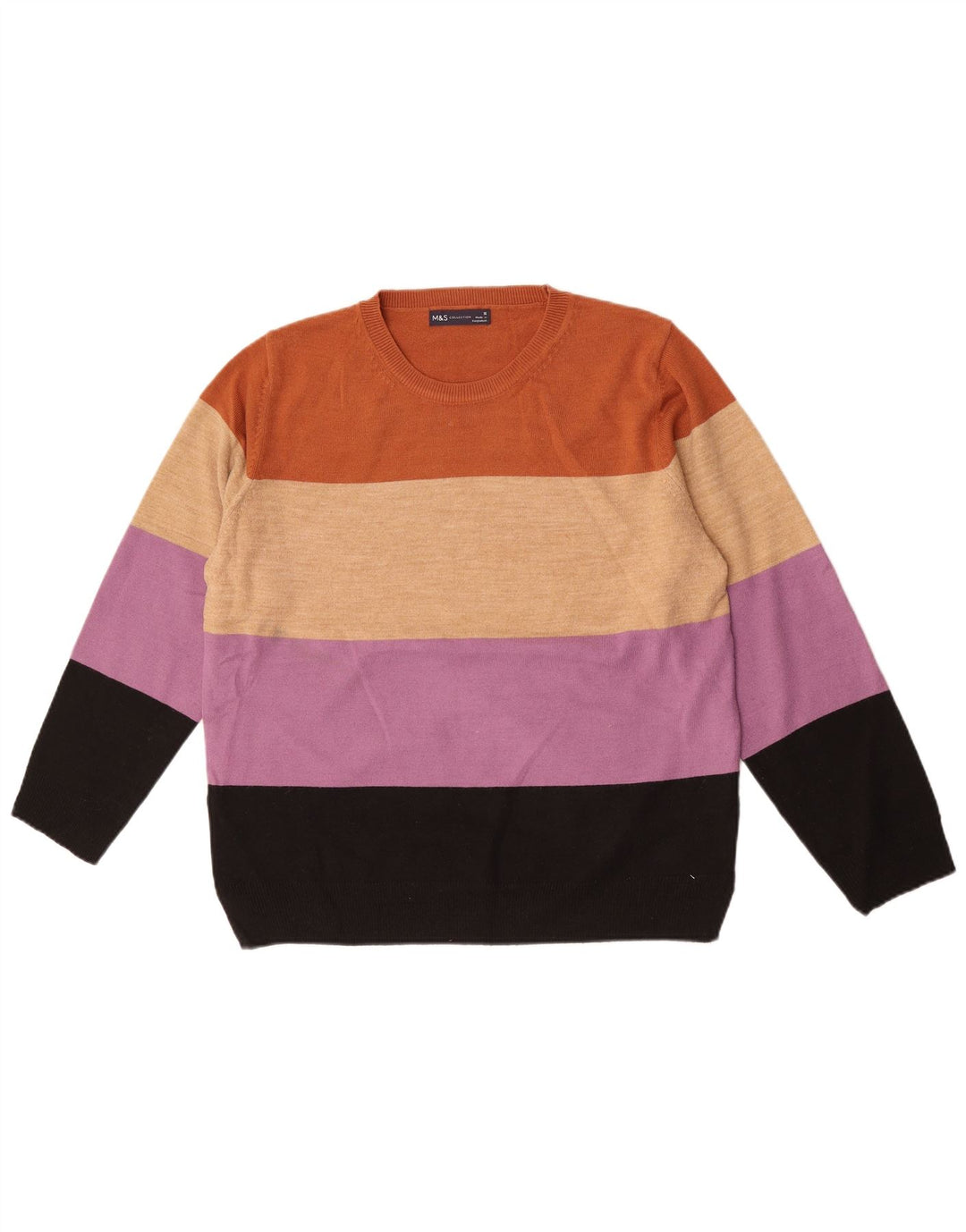 Marks & Spencer Womens Crew Neck Jumper Sweater UK 16 Large Multicoloured