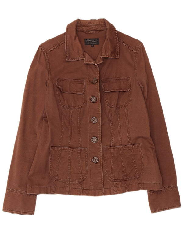 Awear Womens Utility Jacket UK 14 Medium Brown Cotton