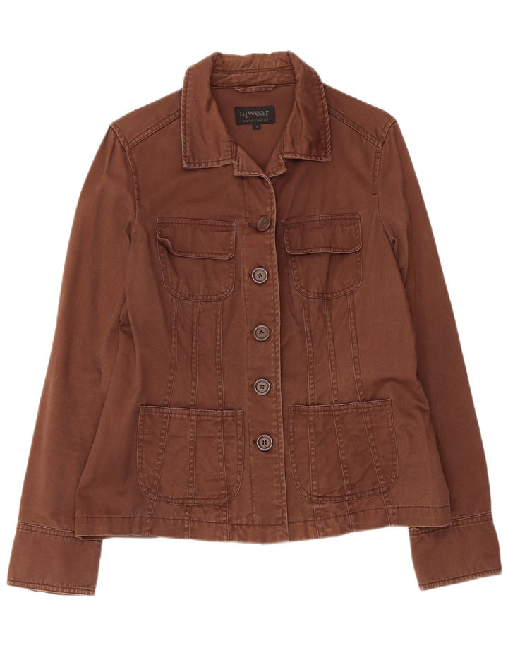 Awear Womens Utility Jacket UK 14 Medium Brown Cotton