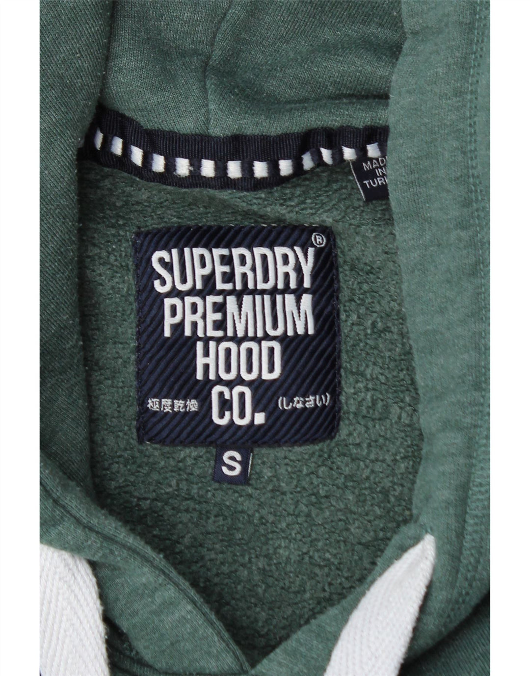 SUPERDRY Mens Yokohama Graphic Hoodie Jumper Small Green Cotton